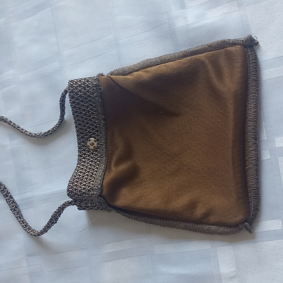 Bronze Y2K Small Crochet Sparkle Crossbody Purse - Picture 5 of 9